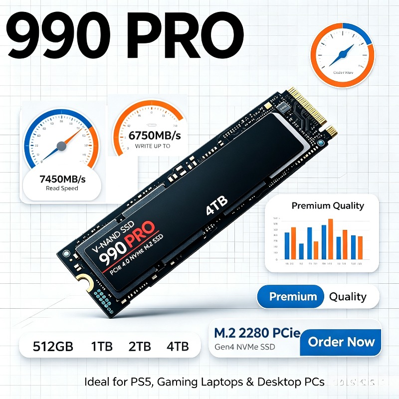 Pcie 4.0 4Tb 2280 Ssd 7450Mbps - SSD Original 990 PRO – 512GB/1TB/2TB/4TB,