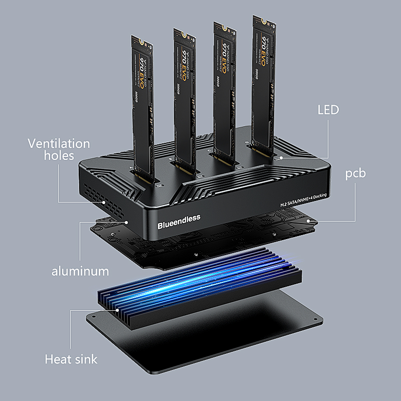 Blueendless 4 bay m2 SSD estac - 8Tb M2 Nvme Ssd reseña y precio