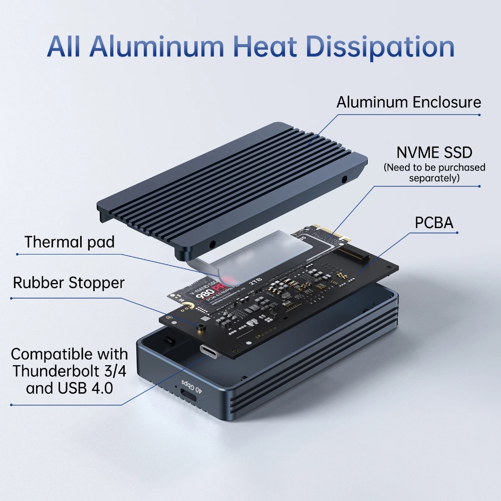 ACASIS 40Gbps M.2 NVMe SSD Caj - 8Tb M2 Nvme Ssd reseña y precio