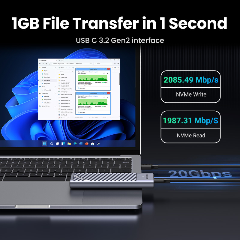 UGREEN 20Gbps M2 SSD carcasa M - 8Tb M2 Nvme Ssd reseña y precio