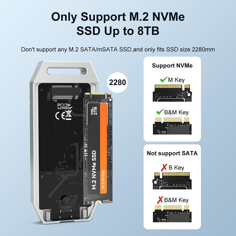 MAIWO-carcasa de SSD M.2 NVMe  - Usb4 40Gbps External Ssd 8Tb reseña y precio